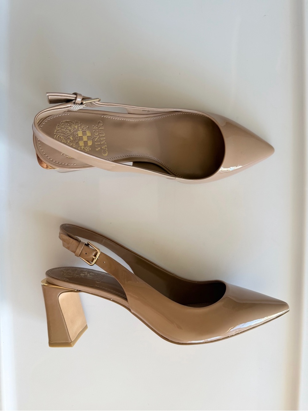 Vince Camuto Hamden Pointed Toe Slingback Pump Heel Nude 9 NWOB - Picture 3 of 10
